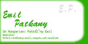 emil patkany business card